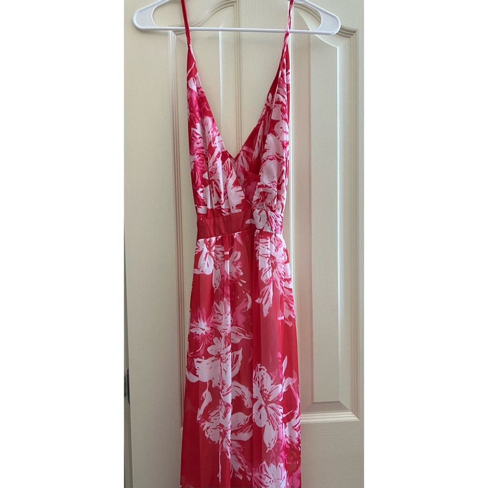 Amazon dress flowers, pink maxi floral New